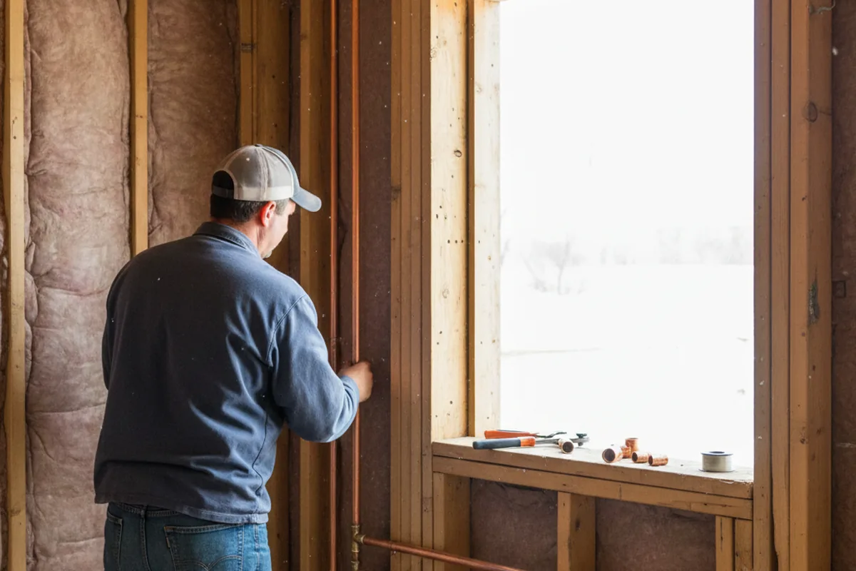 Licensed plumber running new copper supply lines in a Dallas home