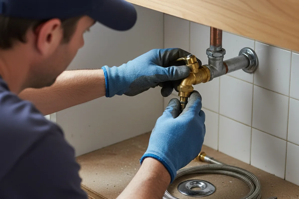 Shutoff valve and fitting work during Burst Pipe Repair in Dallas